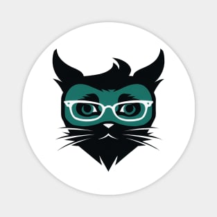 Flat style cat in eyeglasses Magnet